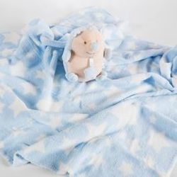 Square couverture pour bebe avec peluche